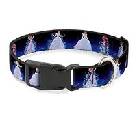 Buckle Down Cinderella Transformation Blue Fade Plastic Clip Collar, Small/9-15