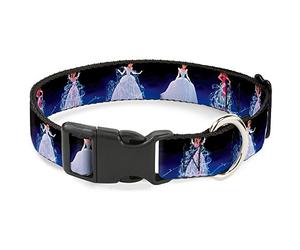 Buckle Down Cinderella Transformation Blue Fade Plastic Clip Collar, Small/9-15