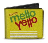 Buckle-Down Coca-Cola Wallet, Bifold, Enjoy Mello Yello Logo Yellow Red Green, Vegan Leather