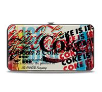 Buckle-Down Coca-Cola Wallet, Hinged, Coke Is It Pop Art Collage Multi Color, Vegan Leather