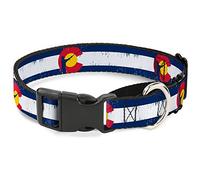 Buckle-Down Colorado Flag/Fisher Weathered Martingale Dog Collar, 1" Wide-Fits 11-17" Neck-Medium