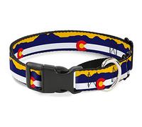 Buckle-Down Colorado Flag/Mountain Silhouette Yellow Martingale Dog Collar, 1" Wide-Fits 15-26" Neck-Large