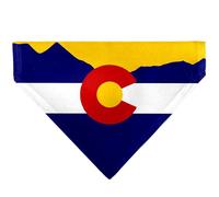 Buckle-Down Colorado Flag Mountain Silhouette Yellow Slip On Collar Bandana Only