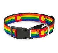 Buckle-Down "Colorado Flags2 Pride" Martingale Dog Collar, 1.5" Wide-Fits 13-18" Neck-Small
