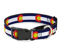 Buckle-Down Colorado Flags2 Repeat Martingale Dog Collar, 1" Wide-Fits 15-26" Neck-Large