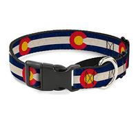 Buckle-Down "Colorado Flags2 Repeat Vintage" Martingale Dog Collar, 1" Wide-Fits 15-26" Neck-Large