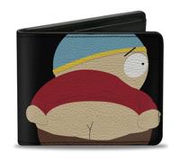 Comedy Central Wallet, Bifold, South Park Cartman Mooning Pose and Logo, Vegan Leather, Black, 4.0" x 3.5", Casual