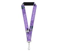 Buckle-Down Corpse Bride Lanyard, Corpse Bride Victor and Emily Living Marry the Dead Lavender, Elastic