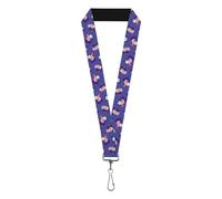 Buckle-Down Courage the Cowardly Dog Lanyard, Courage the Cowardly Dog Poses Scattered Blue, Elastic