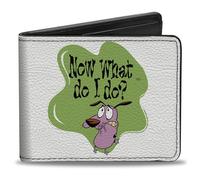 Buckle-Down Courage the Cowardly Dog Wallet, Bifold, Courage the Cowardly Dog Now What Do It Do? Title Pose, Vegan Leather