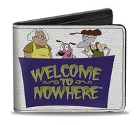Buckle-Down Courage the Cowardly Dog Wallet, Bifold, Courage the Cowardly Dog Welcome To Nowhere Title Pose, Vegan Leather