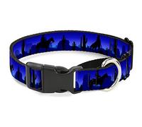 Buckle-Down "Cowboy/Coyote" Martingale Dog Collar, Blues/Black, 1.5"/16-23"/Medium