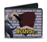Buckle-Down Crunchyroll Wallet, Bifold, My Hero Academia Midnight Jumping Pose and Logo Blue White, Vegan Leather, Multicolor, 4.0" x 3.5", Casual
