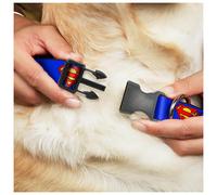 Buckle-Down DC Comics Superman Shield Plastic Clip Dog Collar - Blue (Various Sizes) - S/6-9 Inches