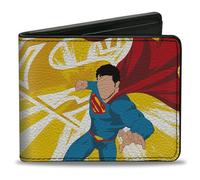 Buckle-Down DC Comics Wallet, Bifold, Superman Action Silhouette Pose Yellows White, Vegan Leather, 4.0" x 3.5", Casual