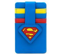 Buckle-Down DC Comics Wallet, Character Wallet ID Card Holder, Superman Super Shield Logo Blue, Vegan Leather