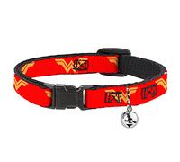 Buckle Down DC League of Super Pets 7, Breakaway Cat Collar with Bell, Plastic Clip, Easy Adjustable,8.5 to 12"-0.5" Wide