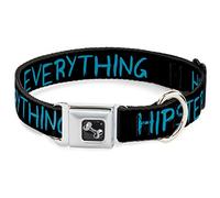 Buckle-Down DC-W30861-S Seatbelt Dog Collar, Small, HIPSTERS RUIN EVERYTHING Black/Blue