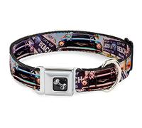 Buckle-Down DC-W32968-L Seatbelt Dog Collar, Large, Cali Classic Laguna Beach