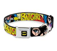 Buckle-Down DC-WBM053-WS BMC Batman Black/Yellow Dog Collar, WIDE-Small/13-18