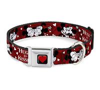 Buckle Down DC-WDY290-M DYIE Heart Full Color Black/Red Dog Collar, Medium/11-17