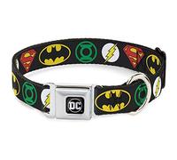 Buckle-Down DC-WJL016-WM 16-23" "DCO-DC Originals Black/Silver Dog Collar, Wide Medium