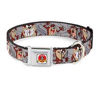 Buckle Down DC-WLTTZ002-L 15-26" "LTA-Looney Tunes Logo White Dog Collar, Large