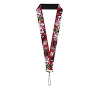 Buckle-Down Demon Slayer Lanyard, Demon Slayer Eight Demons Poses Red, Elastic