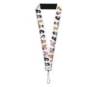 Buckle-Down Demon Slayer Lanyard, Demon Slayer Nine Character Poses White, Elastic