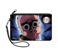 Buckle-Down Demon Slayer Wallet, Zip Clutch, Demon Slayer Hotaru Haganezuka Close Up Pose Blue Swirl, Canvas, Multicolor, Large