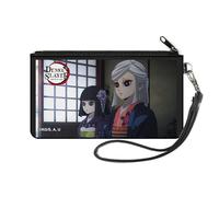 Buckle-Down Demon Slayer Wallet, Zip Clutch, Demon Slayer Kiriya and Amane, Canvas, Multicolor, S, Casual