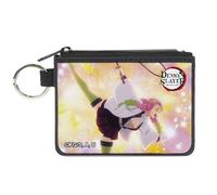 Buckle-Down Demon Slayer Wallet, Zip Clutch, Demon Slayer Mitsuri Kanroji Action Pose Yellows Pinks, Canvas, XS, Casual