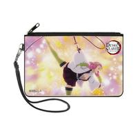 Buckle-Down Demon Slayer Wallet, Zip Clutch, Demon Slayer Mitsuri Kanroji Action Pose Yellows Pinks, Canvas, L, Casual