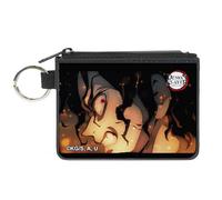 Buckle-Down Demon Slayer Wallet, Zip Clutch, Demon Slayer Muzan Kibutsuji Flame Glow Pose, Canvas, Multicolor, XS, Casual