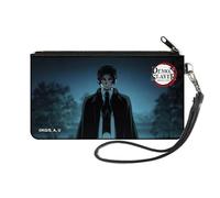 Buckle-Down Demon Slayer Wallet, Zip Clutch, Demon Slayer Muzan Kibutsuji Standing Pose and Title Logo, Canvas, Multicolor, S, Casual