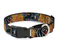 Buckle-Down Diamonds Diagonal2 Lines Black/White Martingale Dog Collar, 1" Wide-Fits 11-17" Neck-Medium