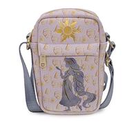 Buckle-Down Disney Bag, Cross Body, Tangled Rapunzel Pose Silhouette and Sun, Pink Yellows, Vegan Leather, Tangled Rapunzel