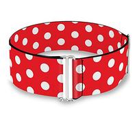 Buckle-Down Disney Belt, Cinch Belt Minnie Mouse Dots Red White, 3.0 Inch Wide, Adjustable, Multicolor, 28 to 52 Inch