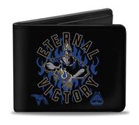 Buckle-Down Disney Bifold Wallet | Hercules Hades Eternal Victory Underworld Academy Pose Blues Billfold Credit Card and ID Slots Vegan Leather