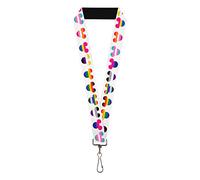 Buckle-Down Disney Lanyard, Mickey Mouse Ears Icon Pride Flags White, Elastic