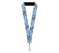 Buckle-Down Disney Lanyard, Winnie the Pooh Eeyore Character Close Up Pose and Text Blues, Elastic, Blue