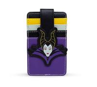 Buckle-Down Disney Wallet, Character Wallet ID Card Holder, Sleeping Beauty Villain Maleficent Face Multi Color, Vegan Leather, Purple, 3.0" x 5.0", Casual