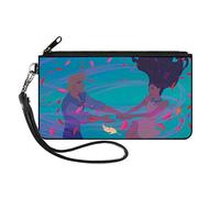 Buckle-Down Disney Wallet, Zip Clutch, Pocahontas John Smith Colors of the Wind Pose Leaves Blues, Canvas, Pocahontas, 6.5" x 3.5", Buckle-down Zip Wallet Pocahontas Small