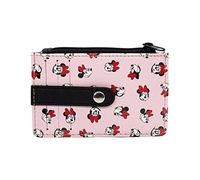 Buckle-Down, Disney Women's Minnie Mouse Expressions Wallet - ID/Card Holder with 3 Card Slots, 1 Coin Zipper, 1 Windowed ID Slot, Blush Pink, 4.5" x 3.0"
