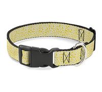 Buckle-Down Ditsy Floral Yellowith White/Brown Plastic Clip Collar, 1/2" Wide-Fits 6-9" Neck-Small