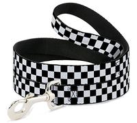 Buckle Down DL-W20304 Checker Black/White Dog Leash, 4'