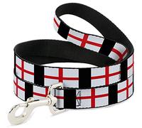 Buckle Down DL-W30519-W Wide 1.5" England Flags Dog Leash, 4'
