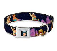 Buckle-Down Dog Collar DYR-Jasmine Close-UP Full Color - Aladdin & Jasmine Magic Carpet Ride Scenes - Large 15-26"