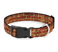 Buckle-Down Dog Collar Plastic Clip Brick Wall 8 to 12 Inches 0.5 Inch Wide