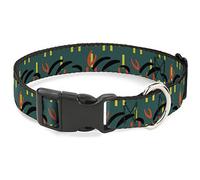 Buckle-Down Dog Collar Plastic Clip MCO Orlando International Airport Carpet Pattern 8 to 12 Inches 0.5 Inch Wide